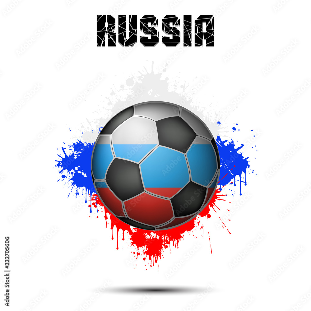 Soccer ball in the color of Russia