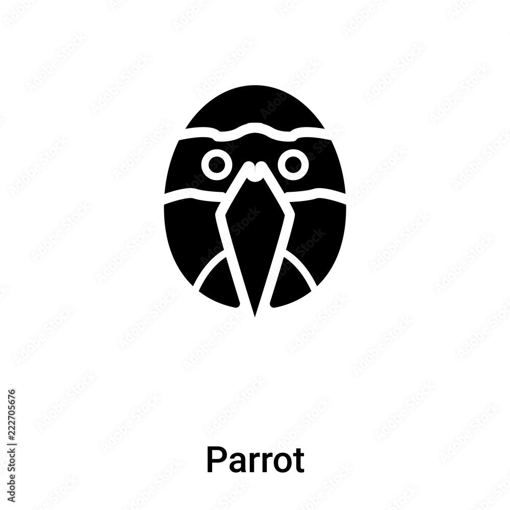 Fototapeta premium Parrot icon vector isolated on white background, logo concept of Parrot sign on transparent background, black filled symbol