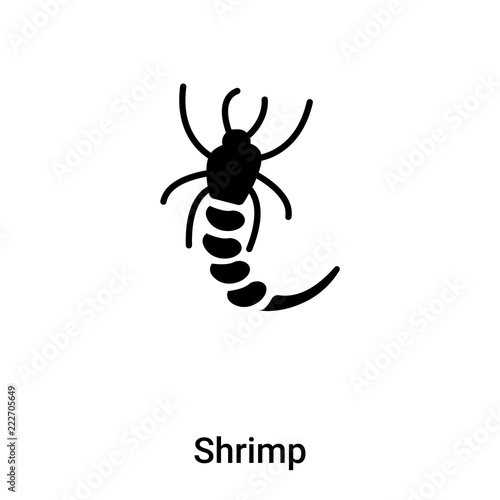 Shrimp icon vector isolated on white background, logo concept of Shrimp sign on transparent background, black filled symbol © TOPVECTORSTOCK