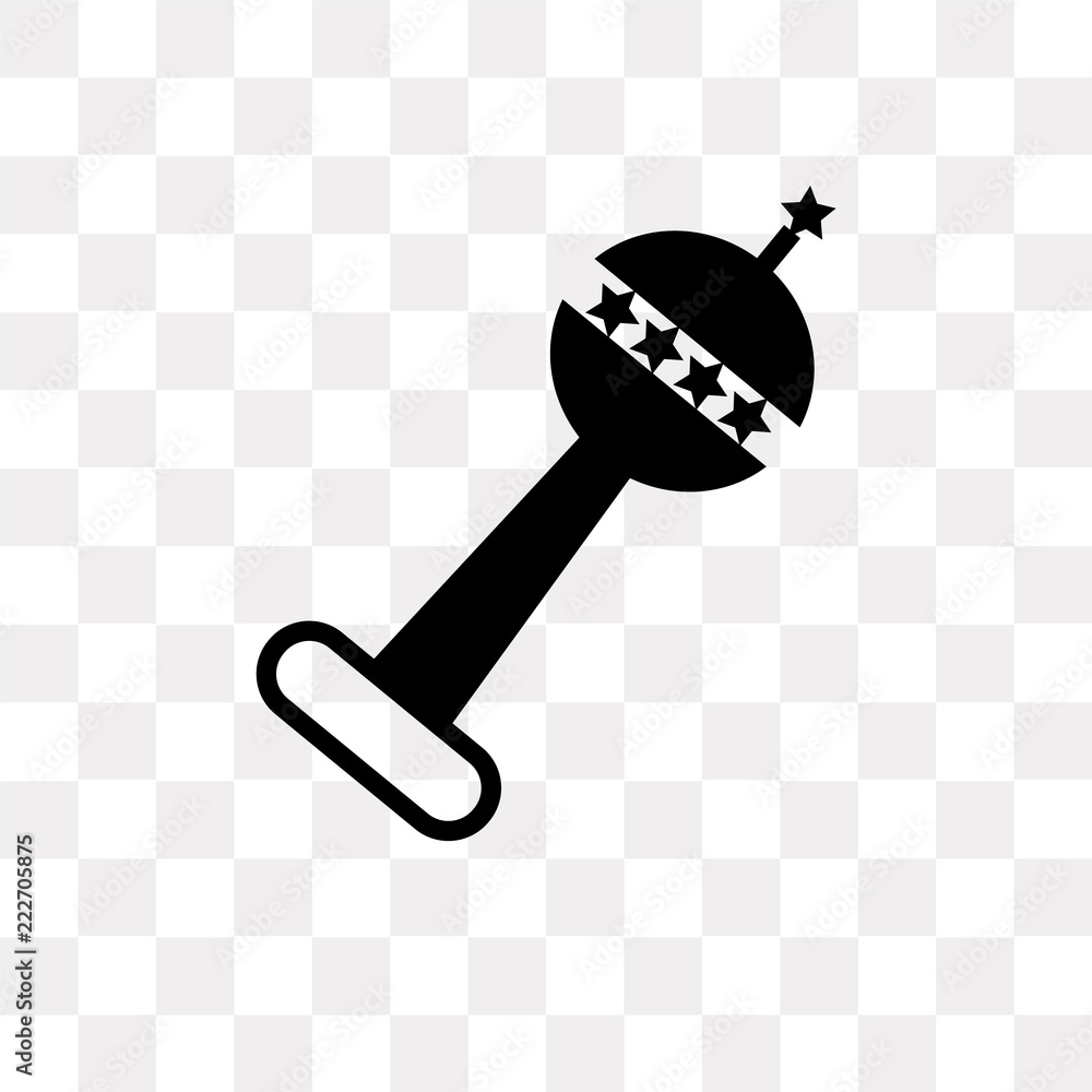 rattle icon on transparent background. Modern icons vector illustration