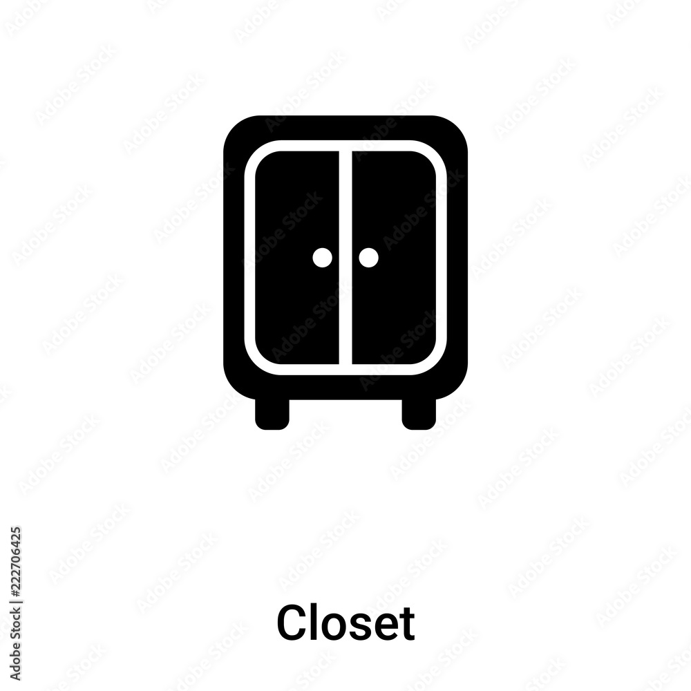 Closet icon vector isolated on white background, logo concept of Closet sign on transparent background, black filled symbol Closet icon vector isolated on white background, logo concept of Closet sign on transparent background, black filled symbol