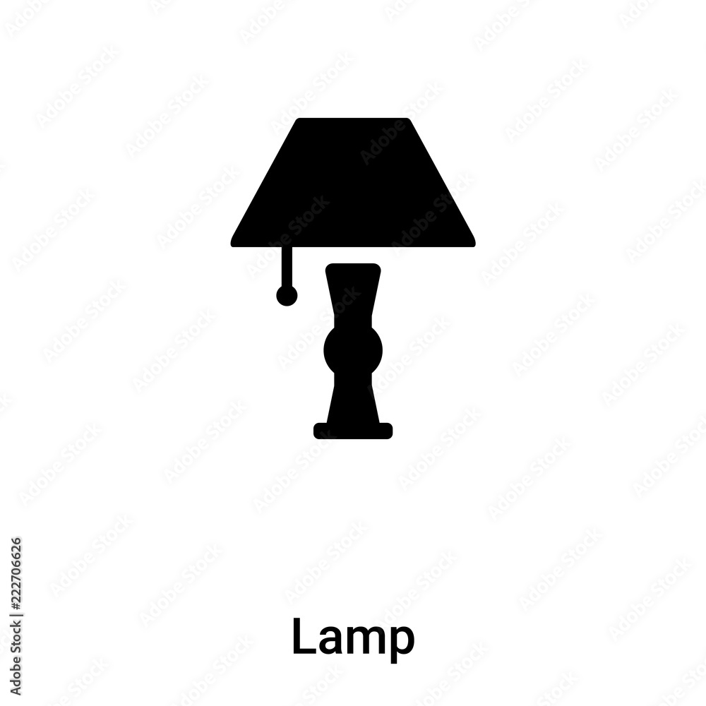 Lamp icon vector isolated on white background, logo concept of Lamp sign on transparent background, black filled symbol Lamp icon vector isolated on white background, logo concept of Lamp sign on transparent background, black filled symbol