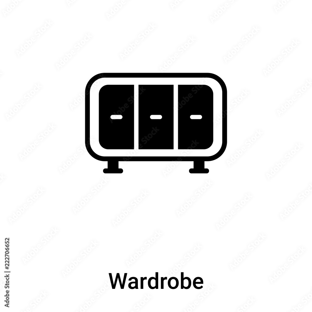 Wardrobe icon vector isolated on white background, logo concept of Wardrobe sign on transparent background, black filled symbol Wardrobe icon vector isolated on white background, logo concept of Wardrobe sign on transparent background, black filled symbol