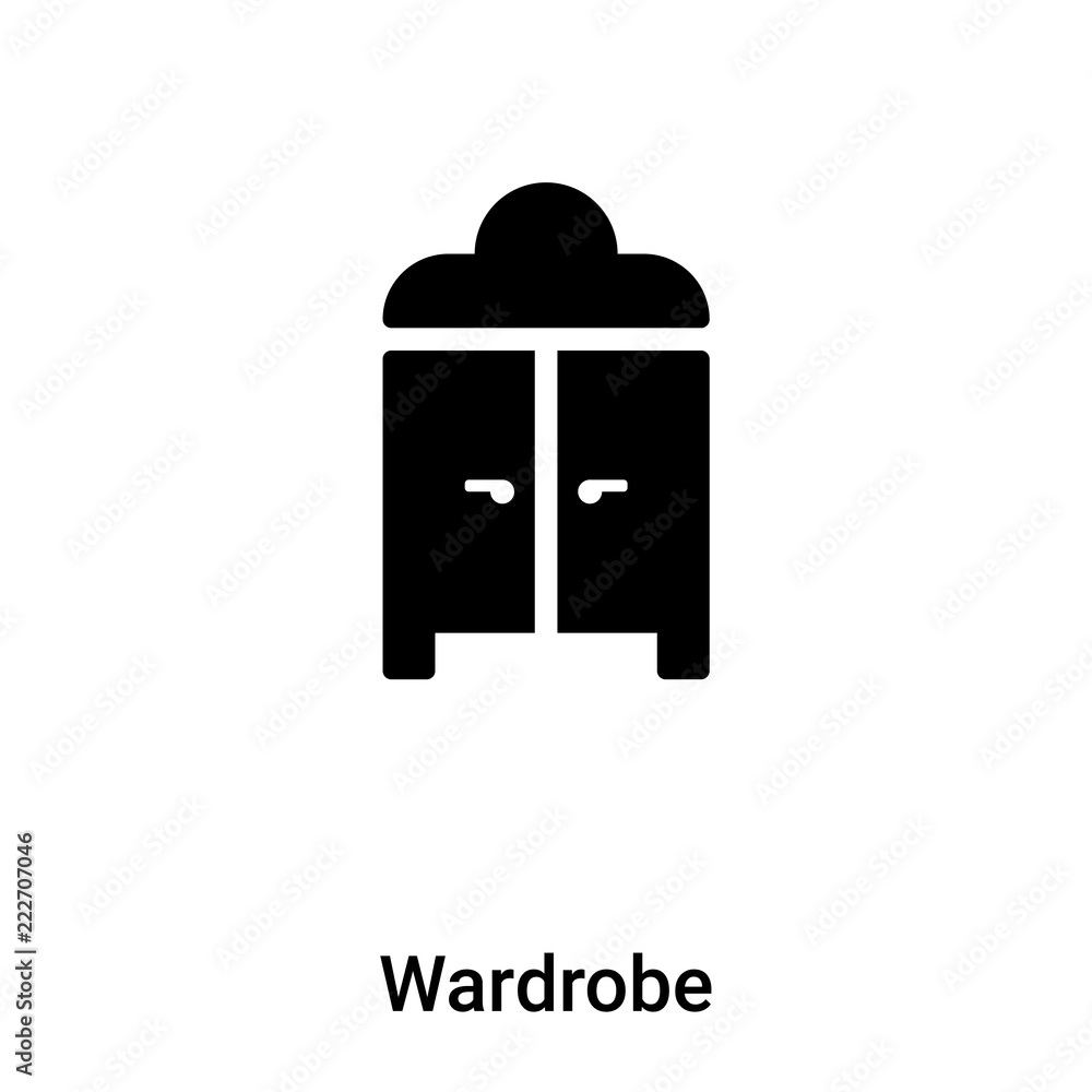 Wardrobe icon vector isolated on white background, logo concept of Wardrobe sign on transparent background, black filled symbol Wardrobe icon vector isolated on white background, logo concept of Wardrobe sign on transparent background, black filled symbol