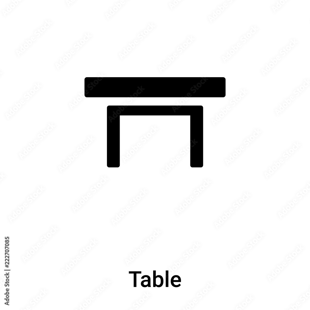 Table icon vector isolated on white background, logo concept of Table sign on transparent background, black filled symbol Table icon vector isolated on white background, logo concept of Table sign on transparent background, black filled symbol