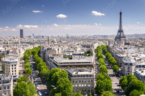 View on Paris from Arc de Triomphe, Paris, France photo