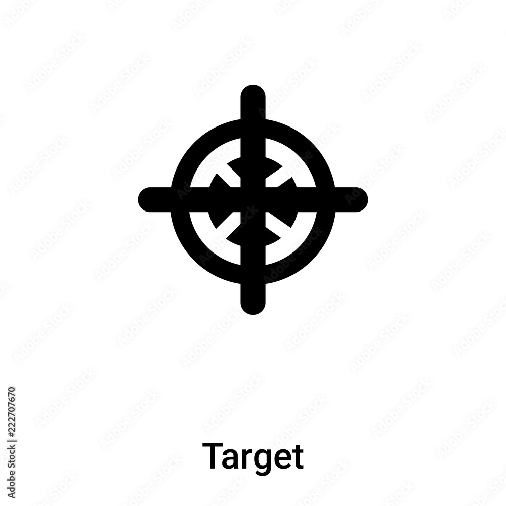 Target icon vector isolated on white background, logo concept of Target sign on transparent background, black filled symbol Target icon vector isolated on white background, logo concept of Target sign on transparent background, black filled symbol