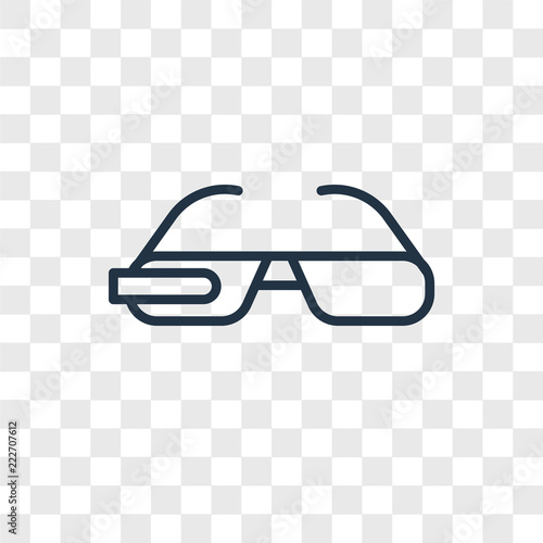 google glasses icons isolated on transparent background. Modern and editable google glasses icon. Simple icon vector illustration.