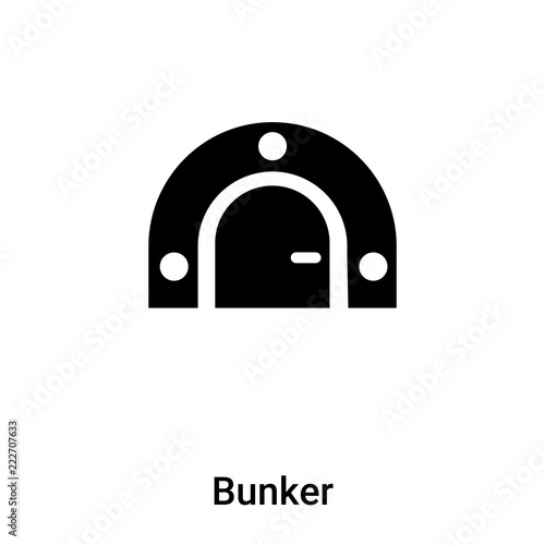 Bunker icon vector isolated on white background, logo concept of Bunker sign on transparent background, black filled symbol