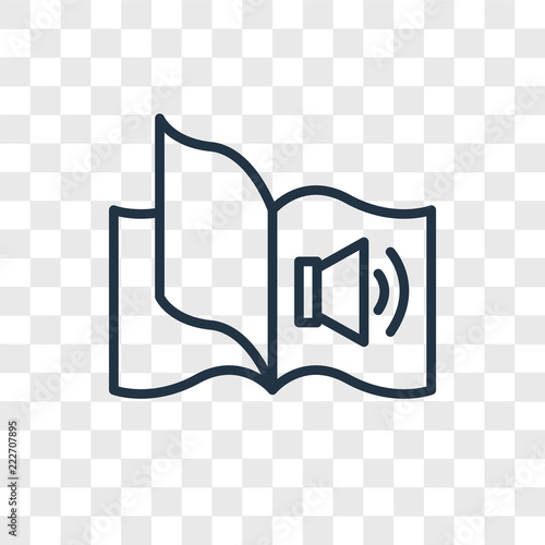 audiobook icons isolated on transparent background. Modern and editable audiobook icon. Simple icon vector illustration.