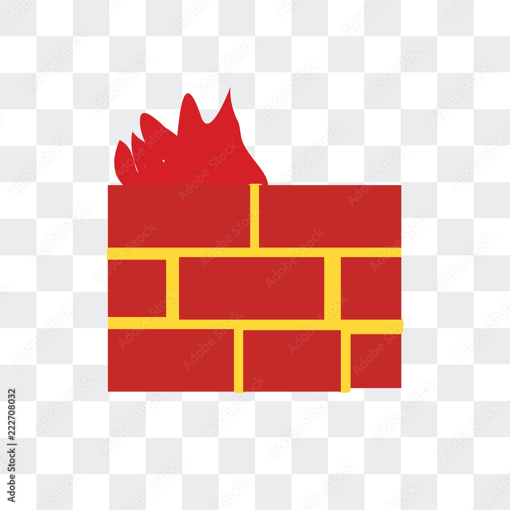 firewall icon isolated on transparent background. Modern and editable