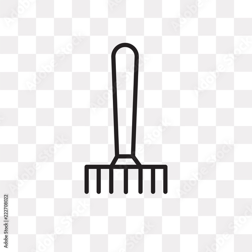 rake icon on transparent background. Modern icons vector illustration. Trendy rake icons