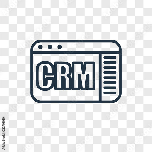 crm icons isolated on transparent background. Modern and editable crm icon. Simple icon vector illustration.