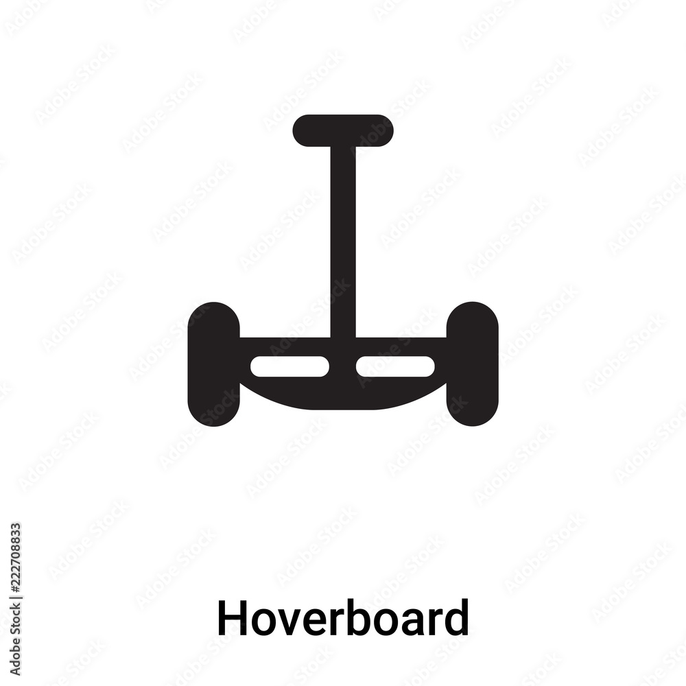 Hoverboard icon vector isolated on white background, logo concept of Hoverboard sign on transparent background, black filled symbol Hoverboard icon vector isolated on white background, logo concept of Hoverboard sign on transparent background, black filled symbol