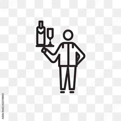 waiter icon on transparent background. Modern icons vector illustration. Trendy waiter icons