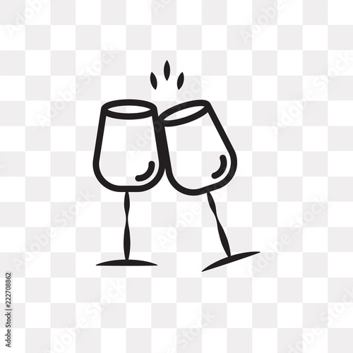 wine glass icon on transparent background. Modern icons vector illustration. Trendy wine glass icons