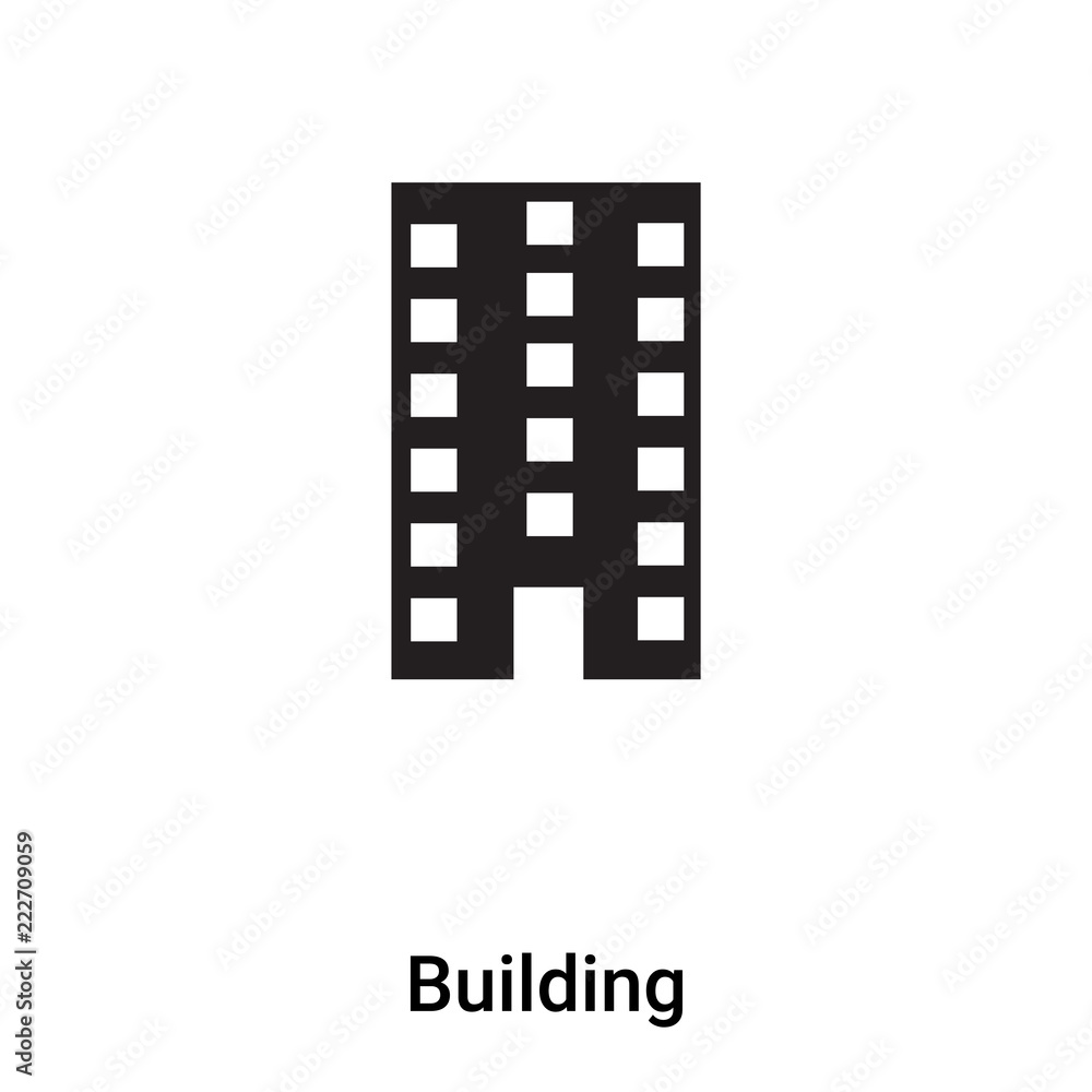 Building icon vector isolated on white background, logo concept of Building sign on transparent background, black filled symbol Building icon vector isolated on white background, logo concept of Building sign on transparent background, black filled symbol