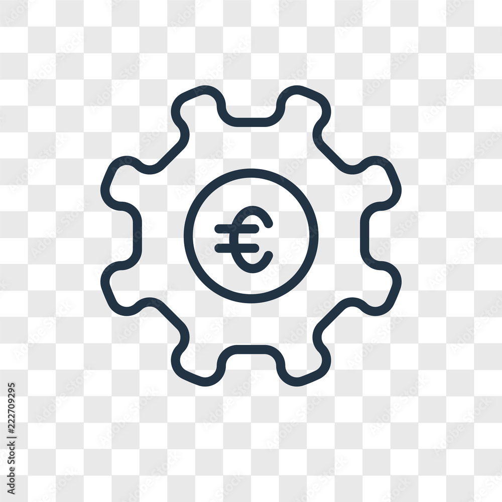 gear icons isolated on transparent background. Modern and editable gear