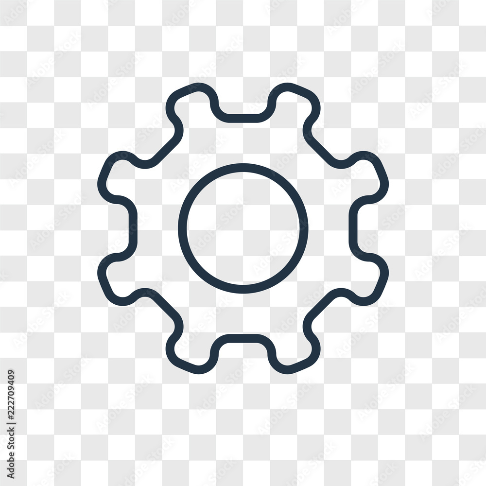 gear icons isolated on transparent background. Modern and editable gear icon.  Simple icon vector illustration. Stock Vector