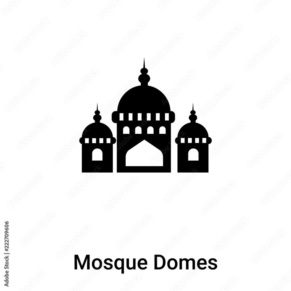 Mosque Domes icon vector isolated on white background, logo concept of Mosque Domes sign on transparent background, black filled symbol