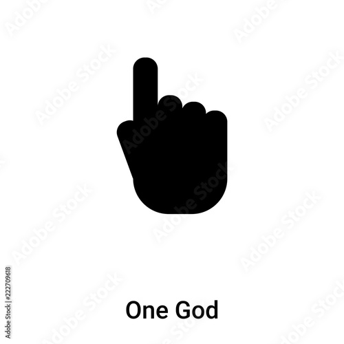 One God icon vector isolated on white background, logo concept of One God sign on transparent background, black filled symbol