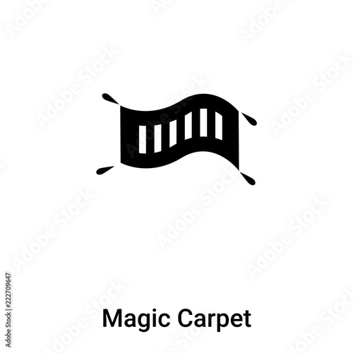Magic Carpet icon vector isolated on white background, logo concept of Magic Carpet sign on transparent background, black filled symbol