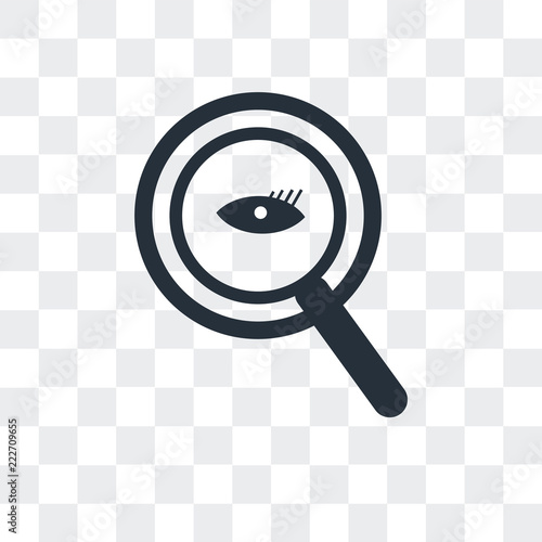 magnifying glass searcher icon isolated on transparent background. Modern and editable magnifying glass searcher icon. Simple icons vector illustration.