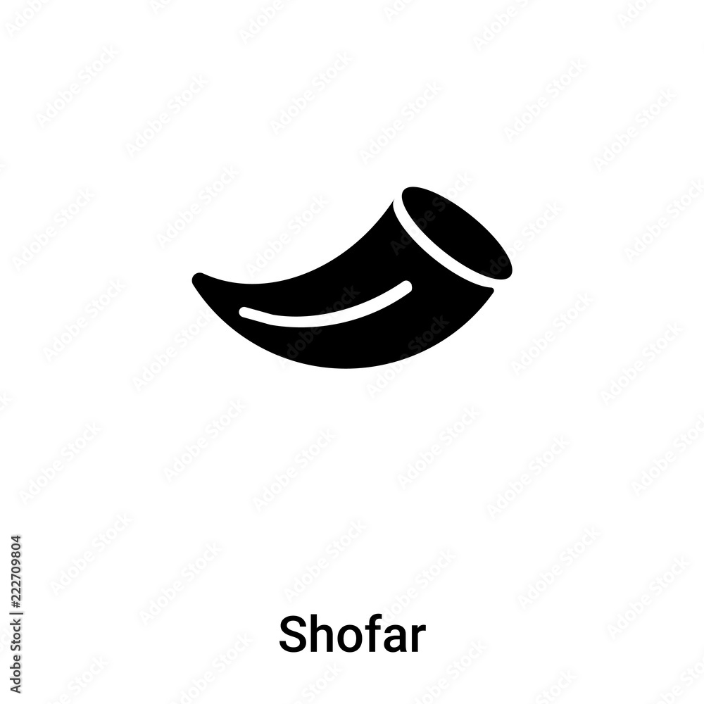 Shofar icon vector isolated on white background, logo concept of Shofar sign on transparent background, black filled symbol Shofar icon vector isolated on white background, logo concept of Shofar sign on transparent background, black filled symbol