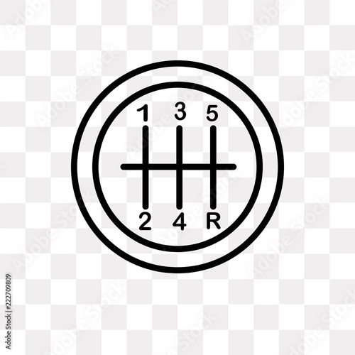 gearshift icon on transparent background. Modern icons vector illustration. Trendy gearshift icons