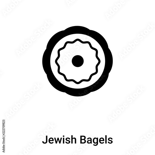 Jewish Bagels icon vector isolated on white background, logo concept of Jewish Bagels sign on transparent background, black filled symbol