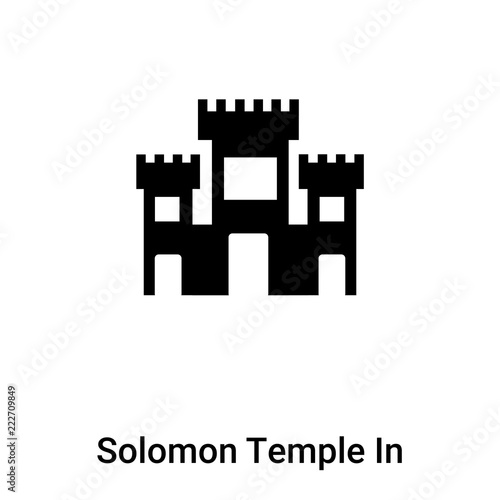 Solomon Temple In Jerusalem icon vector isolated on white background, logo concept of Solomon Temple In Jerusalem sign on transparent background, black filled symbol