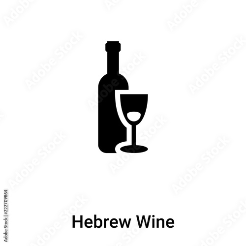 Hebrew Wine icon vector isolated on white background, logo concept of Hebrew Wine sign on transparent background, black filled symbol