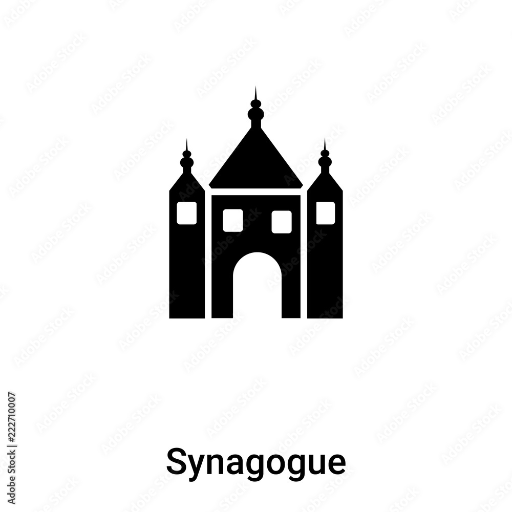 Synagogue icon vector isolated on white background, logo concept of Synagogue sign on transparent background, black filled symbol