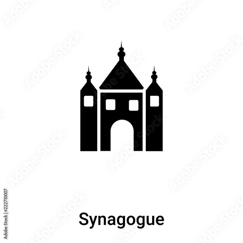 Synagogue icon vector isolated on white background, logo concept of Synagogue sign on transparent background, black filled symbol