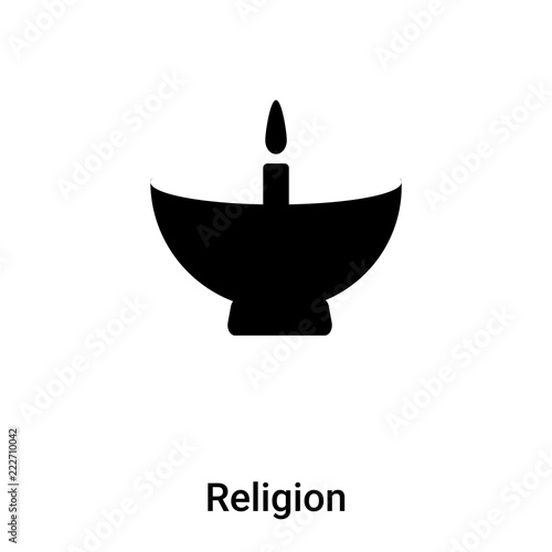 Religion icon vector isolated on white background, logo concept of Religion sign on transparent background, black filled symbol
