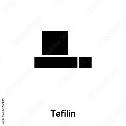 Tefilin icon vector isolated on white background, logo concept of Tefilin sign on transparent background, black filled symbol