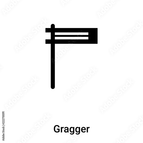 Gragger icon vector isolated on white background, logo concept of Gragger sign on transparent background, black filled symbol