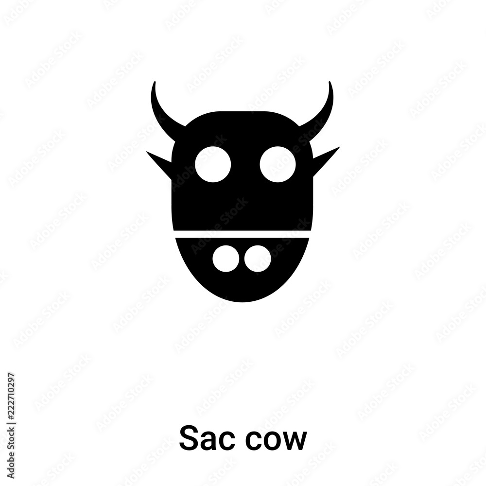 Naklejka premium Sacred cow icon vector isolated on white background, logo concept of Sacred cow sign on transparent background, black filled symbol