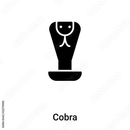 Cobra icon vector isolated on white background, logo concept of Cobra sign on transparent background, black filled symbol