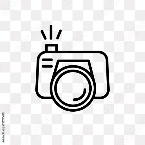 camera with flash icon on transparent background. Modern icons vector illustration. Trendy camera with flash icons