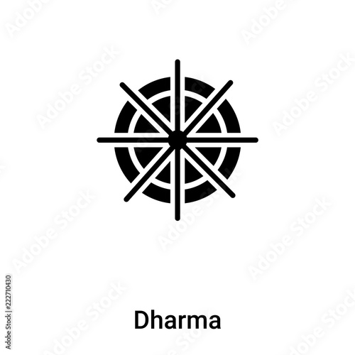 Dharma icon vector isolated on white background, logo concept of Dharma sign on transparent background, black filled symbol