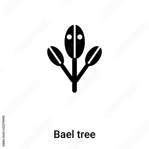 Bael tree icon vector isolated on white background, logo concept of Bael tree sign on transparent background, black filled symbol