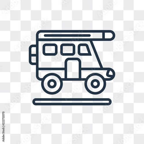 caravan icon isolated on transparent background. Modern and editable caravan icon. Simple icons vector illustration.