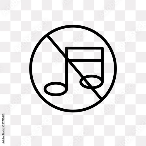 no music icon on transparent background. Modern icons vector illustration. Trendy no music icons