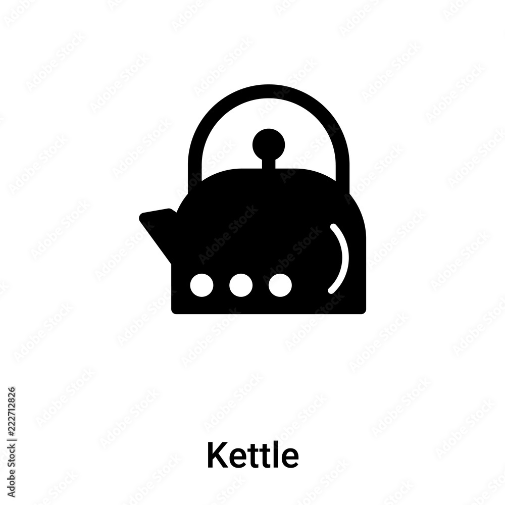 Kettle icon vector isolated on white background, logo concept of Kettle sign on transparent background, black filled symbol Kettle icon vector isolated on white background, logo concept of Kettle sign on transparent background, black filled symbol