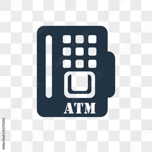 atm icon isolated on transparent background. Modern and editable atm icon. Simple icons vector illustration.