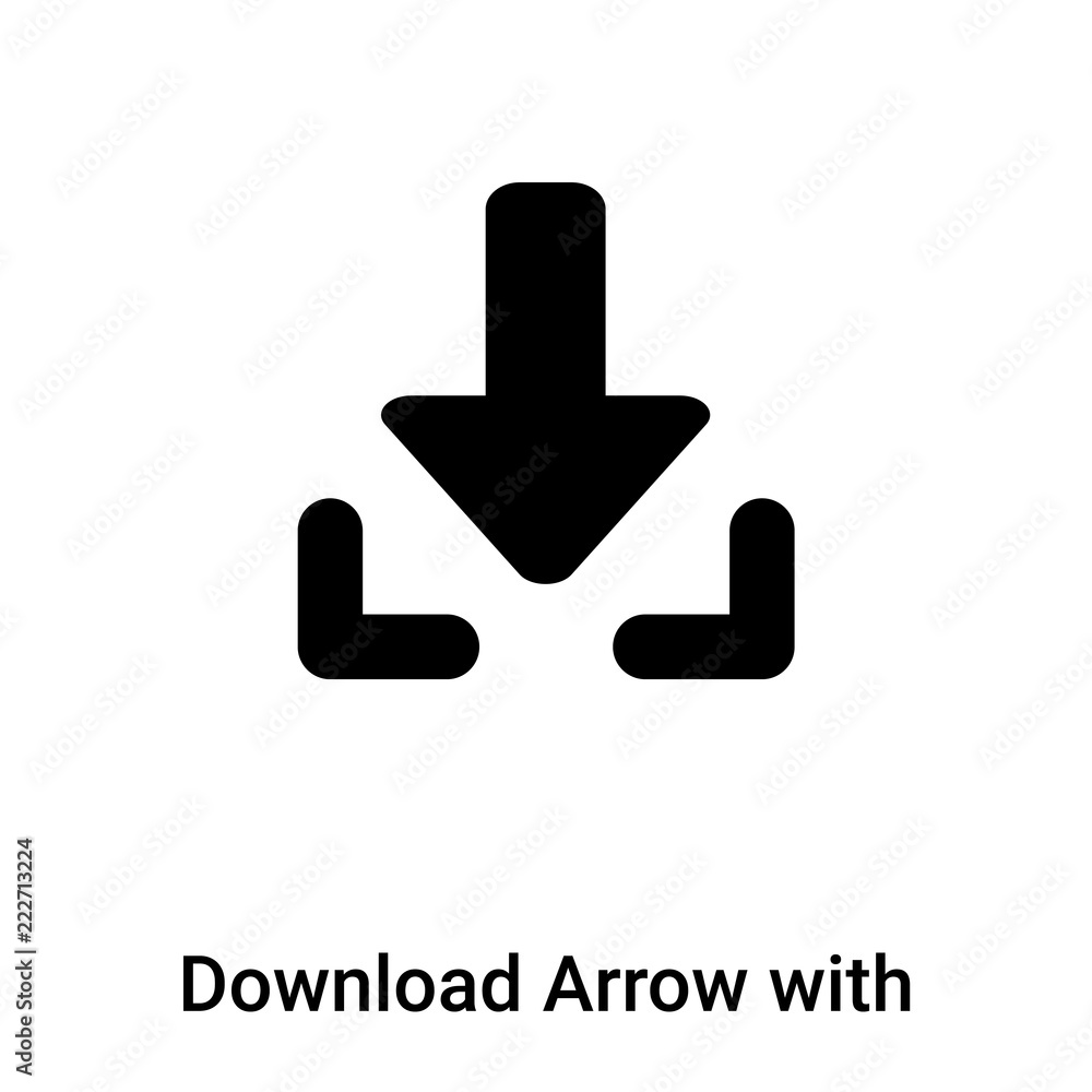 Download Arrow with Line icon vector isolated on white background, logo concept of Download Arrow with Line sign on transparent background, black filled symbol
