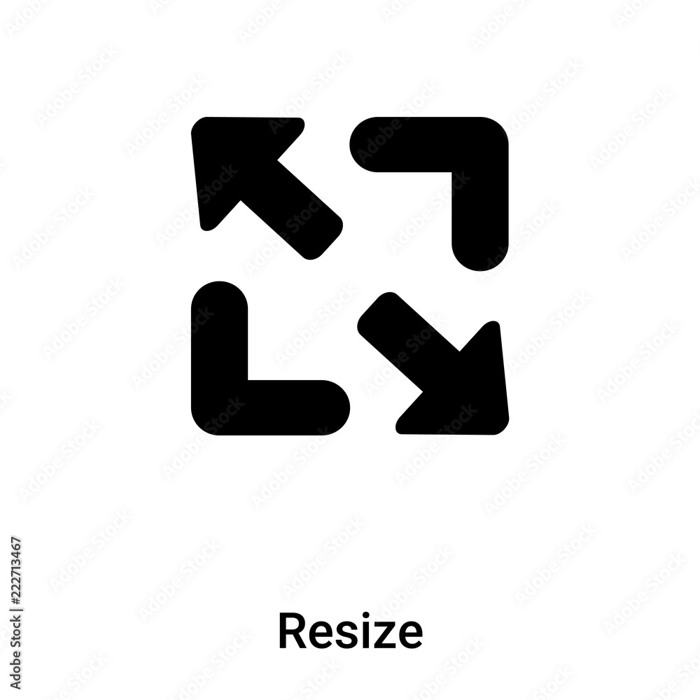 Resize icon vector isolated on white background, logo concept of Resize sign on transparent background, black filled symbol Resize icon vector isolated on white background, logo concept of Resize sign on transparent background, black filled symbol