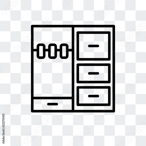 closet icon isolated on transparent background. Modern and editable closet icon. Simple icons vector illustration.