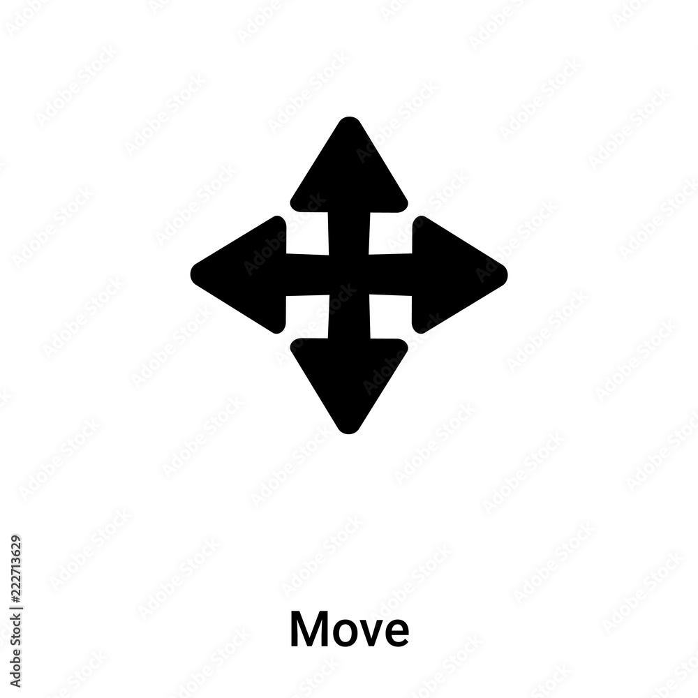 Move icon vector isolated on white background, logo concept of Move sign on transparent background, black filled symbol Move icon vector isolated on white background, logo concept of Move sign on transparent background, black filled symbol